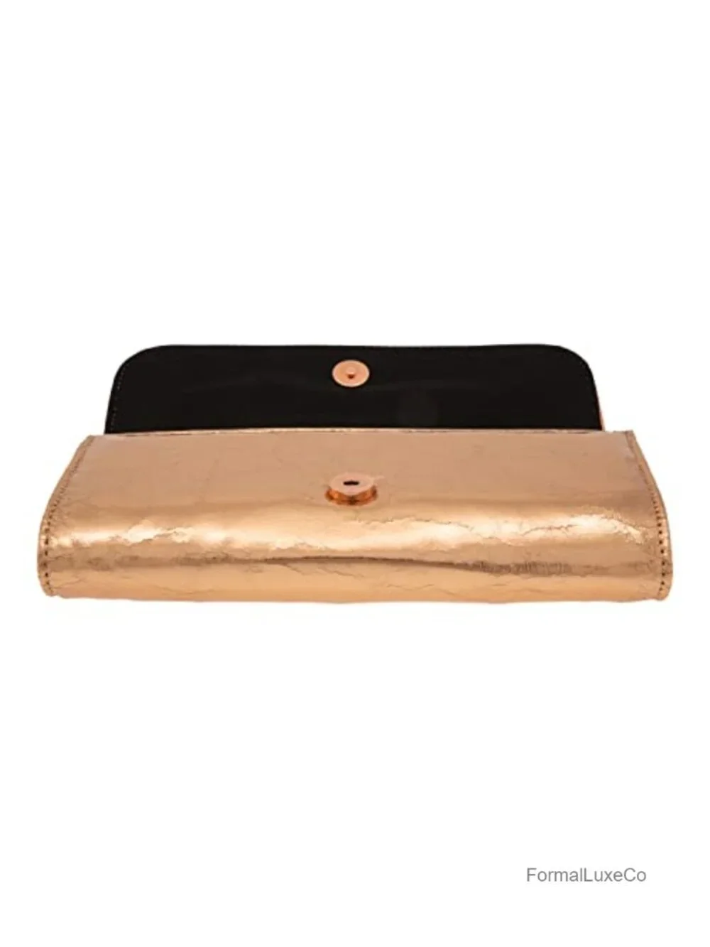 Metallic Clutch Purse with Chain Strap